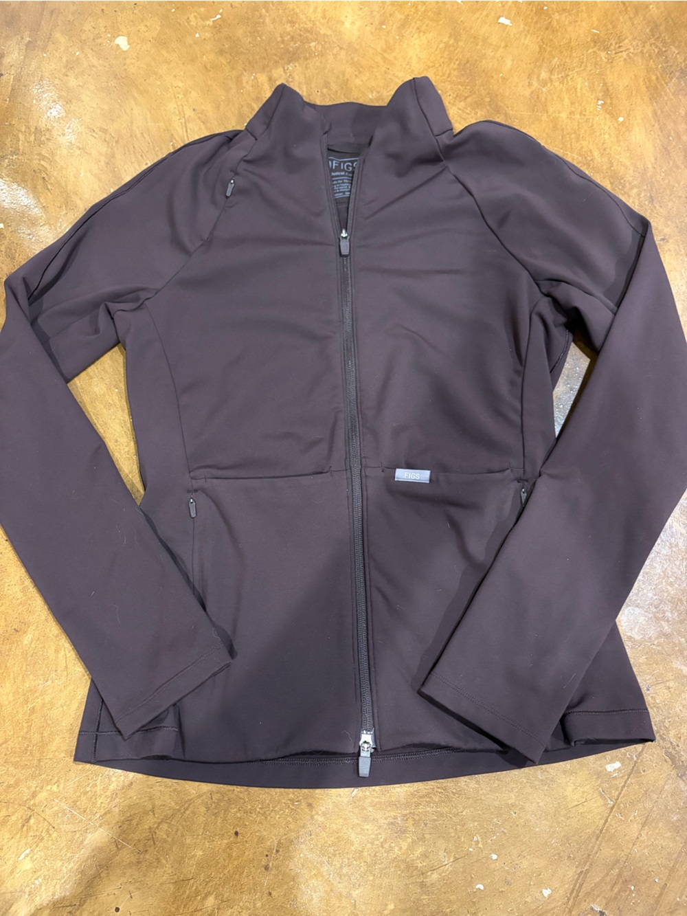 Figs Women’s Dark Brown Zip-Front Bomber Jacket